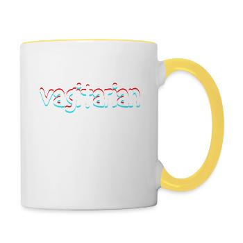 Chemise humoristique adulte drôle vagin pour les - Mug contrasté - blanc/jaune - Droite