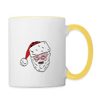 Ask Your Mom If I'm Real Santa Claus Christmas - Contrasting Mug - white/yellow - Right