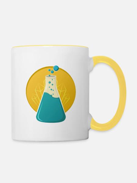 Blauer Himmel - Tasse zweifarbig - Weiß/Gelb