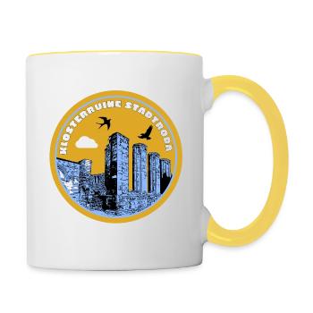 Ostthüringen Merch - Klosterruine Stadtroda - Tasse zweifarbig - Weiß/Gelb - Rechts