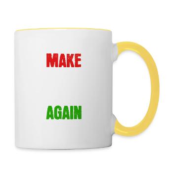 "Make racism once more" T-shirt concept - Mug contrasté - blanc/jaune - Droite