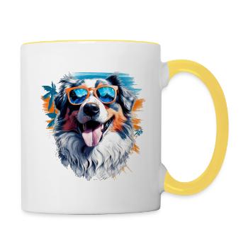 Australian Shepherd - Contrasting Mug - white/yellow - Right