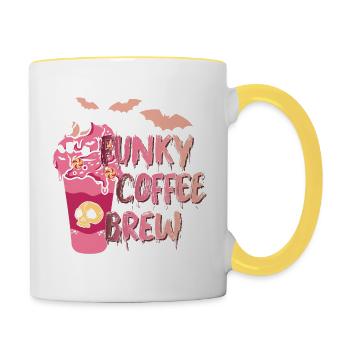 Funky coffee brew Halloween coffee witch - Contrasting Mug - white/yellow - Right