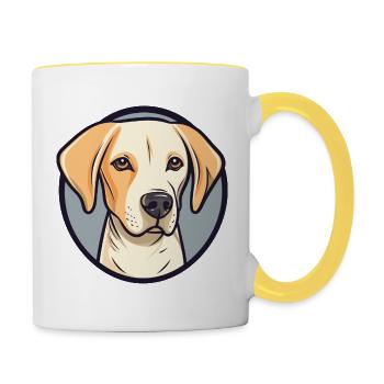 Conception de chien mignon pour les propriétaires de chiens - Mug contrasté - blanc/jaune - Droite