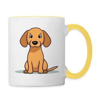 Conception de chien mignon pour les propriétaires de chiens - Mug contrasté - blanc/jaune - Droite