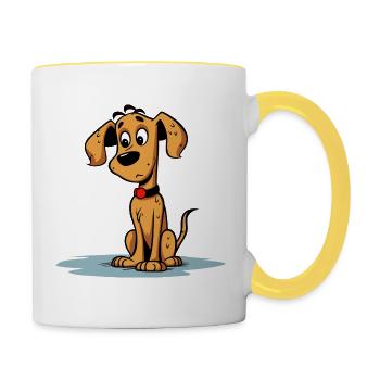 Conception de chien mignon pour les propriétaires de chiens - Mug contrasté - blanc/jaune - Droite