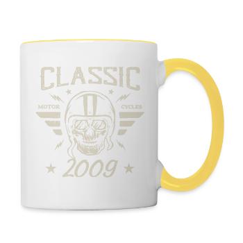Cadeau D’anniversaire Classique Vintage Né en 2009 - Mug contrasté - blanc/jaune - Droite
