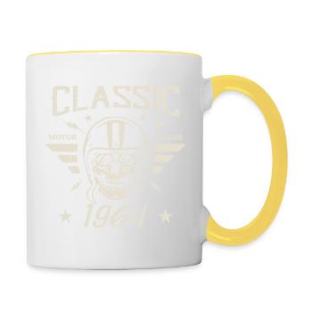 Vintage Classic Birthday Gift Born in 1964 - Contrasting Mug - white/yellow - Right