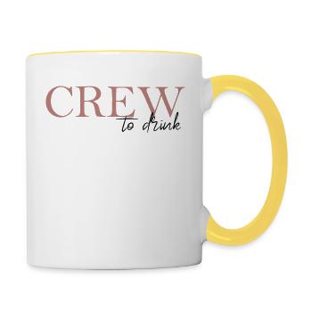 Crew to drink - Tasse zweifarbig - Weiß/Gelb - Rechts