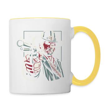 Cowboy - Mug contrasté - blanc/jaune - Droite