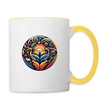 Sow Life logo (white text) - Contrasting Mug - white/yellow - Right
