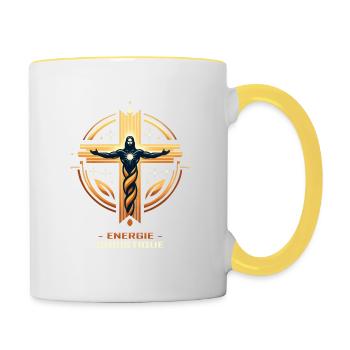 Christ Energy Source of Life - Contrasting Mug - white/yellow - Right