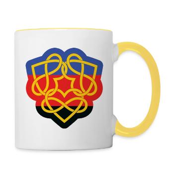 Poly Infinity Hearts Interlocked Flag - Contrasting Mug - white/yellow - Right