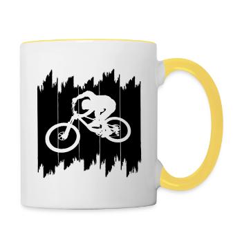 Biken - Tasse zweifarbig - Weiß/Gelb - Rechts