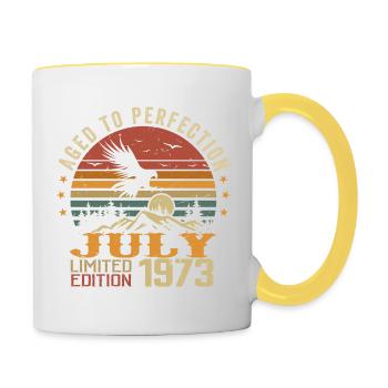 Vintage July 1973 Anniversary July 1973 - Contrasting Mug - white/yellow - Right