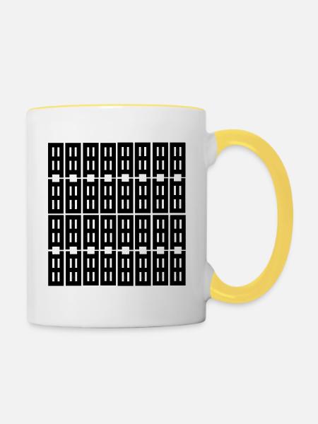 dieses einzigartige Design - Tasse zweifarbig - Weiß/Gelb
