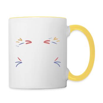 Même les méchants rêvent d'amour - Mug contrasté - blanc/jaune - Droite