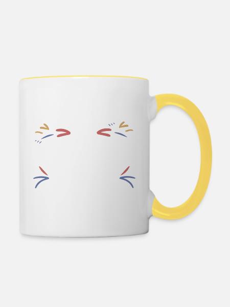 Même les méchants rêvent d'amour - Mug contrasté - blanc/jaune