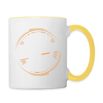 Je suis un beau-papa qui déchire - Mug contrasté - blanc/jaune - Droite