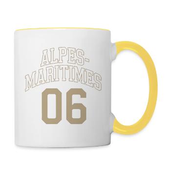 Alpes-Maritimes 06 - Mug contrasté - blanc/jaune - Droite