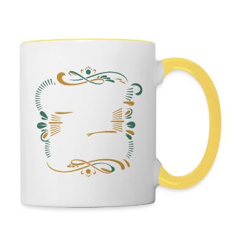 Okkey let's go - Mug contrasté - blanc/jaune - Droite