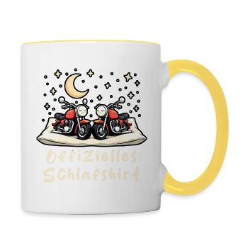 offizielles schlafshirt pärchen simson s51Moto - Tasse zweifarbig - Weiß/Gelb - Rechts