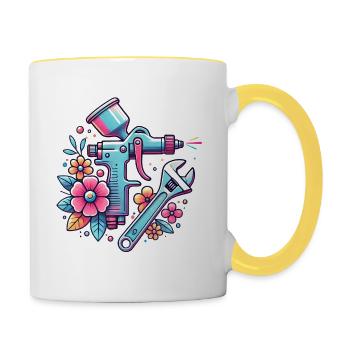 NewSpraygun - Contrasting Mug - white/yellow - Right