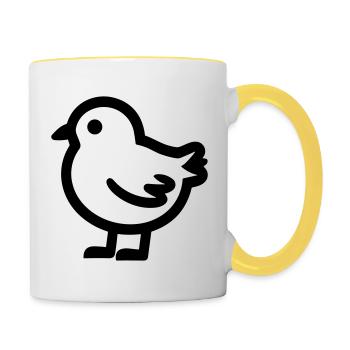 Küken - Tasse zweifarbig - Weiß/Gelb - Rechts