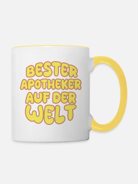 Apotheker als Berufung - Tasse zweifarbig - Weiß/Gelb