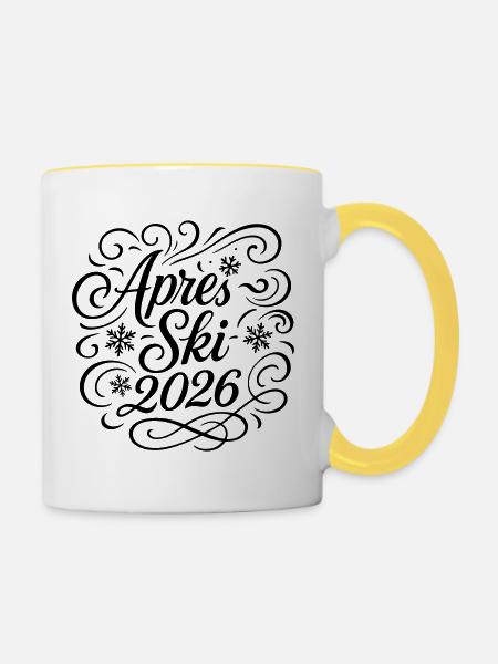 Apres Ski 2026 Party - Tasse zweifarbig - Weiß/Gelb
