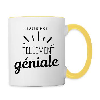 Awesome text - Contrasting Mug - white/yellow - Right
