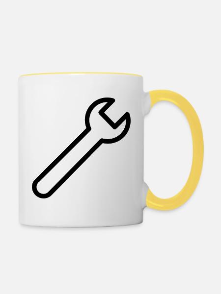 DIY-Schlüssel - Tasse zweifarbig - Weiß/Gelb
