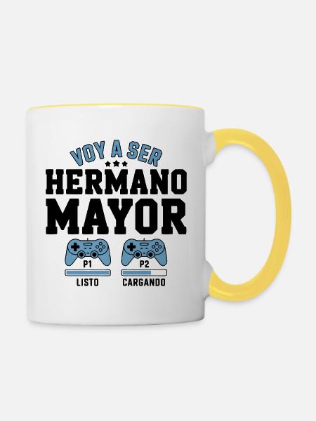 Ich werde ein großer Bruder sein - Tasse zweifarbig - Weiß/Gelb