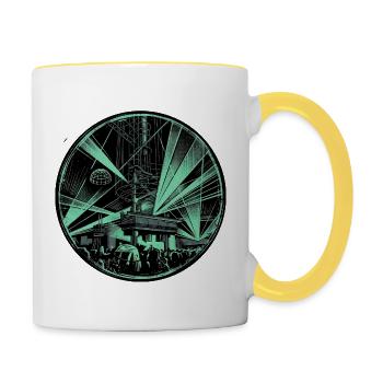 Techno Generation Electro - Mug contrasté - blanc/jaune - Droite