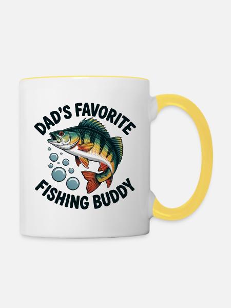 Papa's Angler Buddy - Tasse zweifarbig - Weiß/Gelb