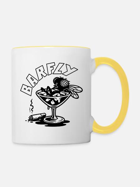 Fliege im Cocktailglas - Tasse zweifarbig - Weiß/Gelb