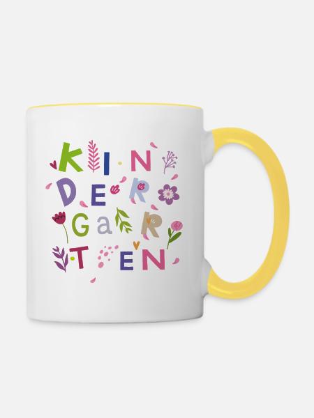Kindergarten - Tasse zweifarbig - Weiß/Gelb