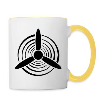 Solid Color Graphic Propeller - Contrasting Mug - white/yellow - Right