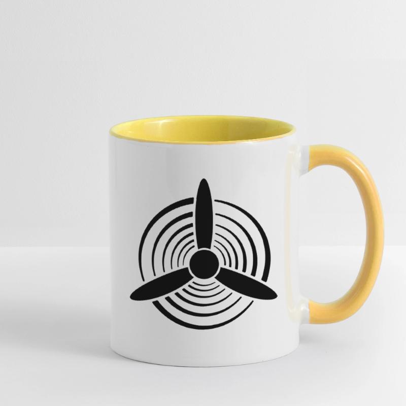 Solid Color Graphic Propeller Contrasting Mug