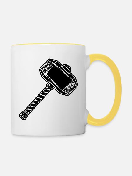 War Hammer - Tasse zweifarbig - Weiß/Gelb