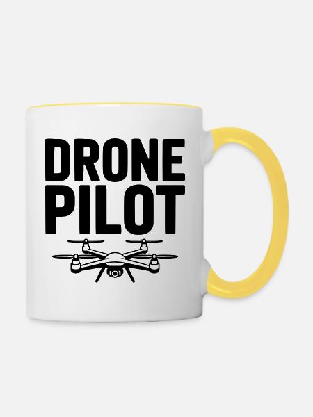 Drohnen-Pilot - Tasse zweifarbig - Weiß/Gelb