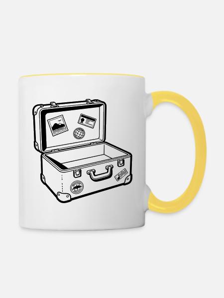 reise - Tasse zweifarbig - Weiß/Gelb