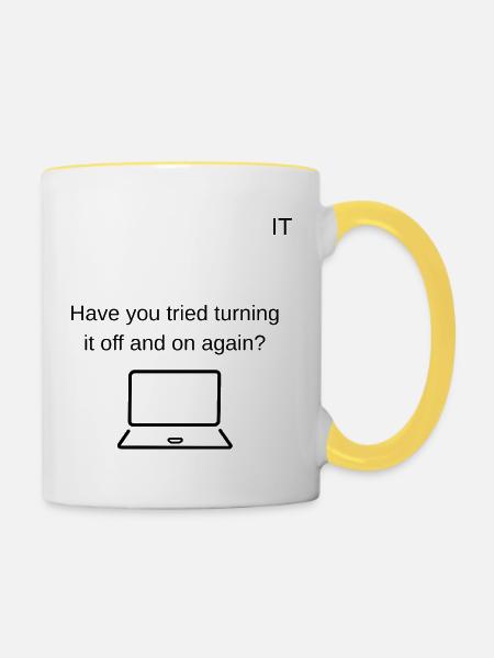 Technischer Support - Tasse zweifarbig - Weiß/Gelb