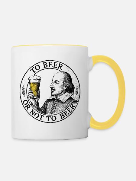 Bier oder nicht Bier - Tasse zweifarbig - Weiß/Gelb