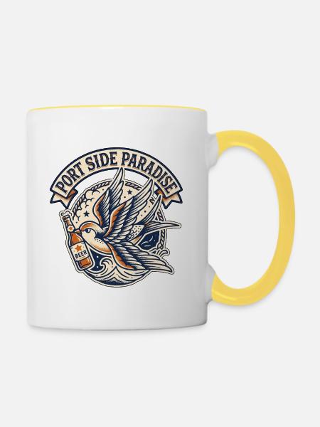 Port Side Paradise - Tasse zweifarbig - Weiß/Gelb
