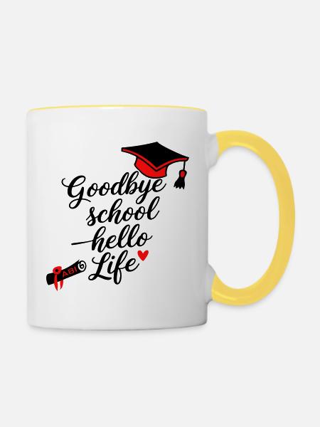 Abitur  - Tasse zweifarbig - Weiß/Gelb