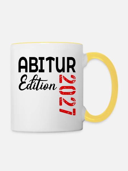Abitur 2027 - Tasse zweifarbig - Weiß/Gelb