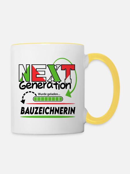 Bauzeichnerin Next Generation Beruf Arbeit Frau - Tasse zweifarbig - Weiß/Gelb