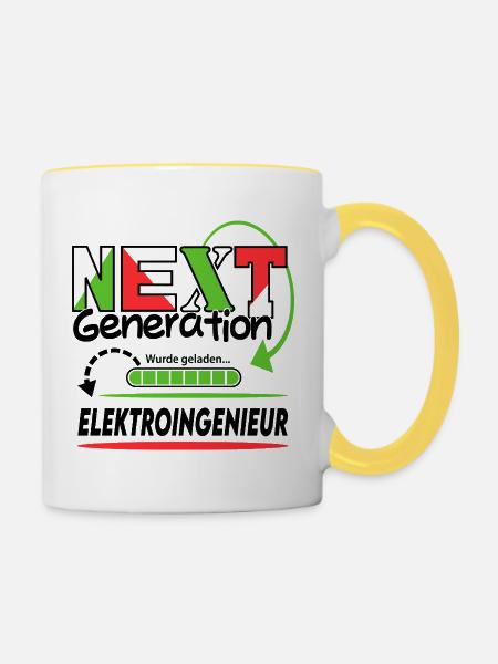 Elektroingenieur Next Generation Beruf Arbeit Mann - Tasse zweifarbig - Weiß/Gelb
