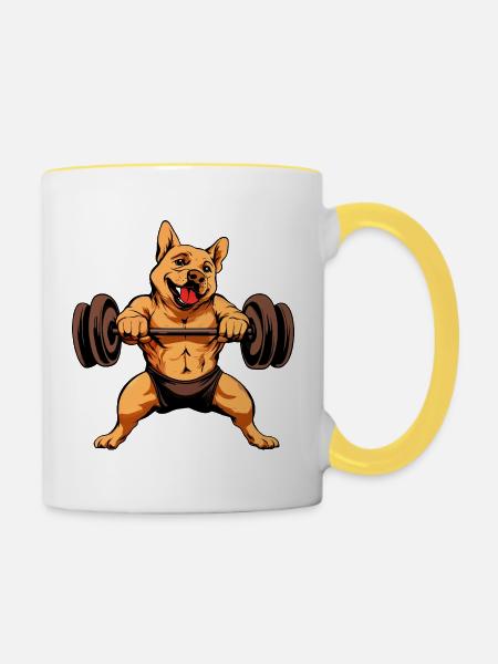 Trainer Hund - Tasse zweifarbig - Weiß/Gelb